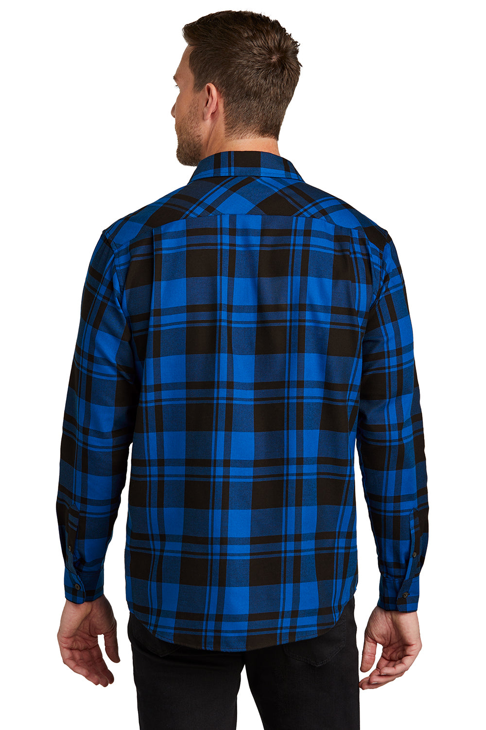 Port Authority W668 Plaid Flannel Shirt - Royal/ Black, M Port Authority W668 Plaid Flannel Shirt - Royal/ Black, M