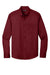 Port Authority W808 Mens SuperPro Wrinkle Resistant React Long Sleeve Button Down Shirt w/ Pocket Burgundy Flat Front