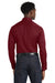 Port Authority W808 Mens SuperPro Wrinkle Resistant React Long Sleeve Button Down Shirt w/ Pocket Burgundy Model Back