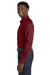 Port Authority W808 Mens SuperPro Wrinkle Resistant React Long Sleeve Button Down Shirt w/ Pocket Burgundy Model Side