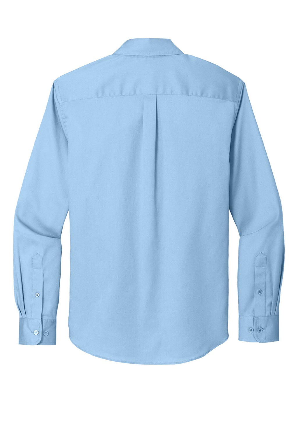 Port Authority W808 Mens SuperPro Wrinkle Resistant React Long Sleeve Button Down Shirt w/ Pocket Cloud Blue Flat Back