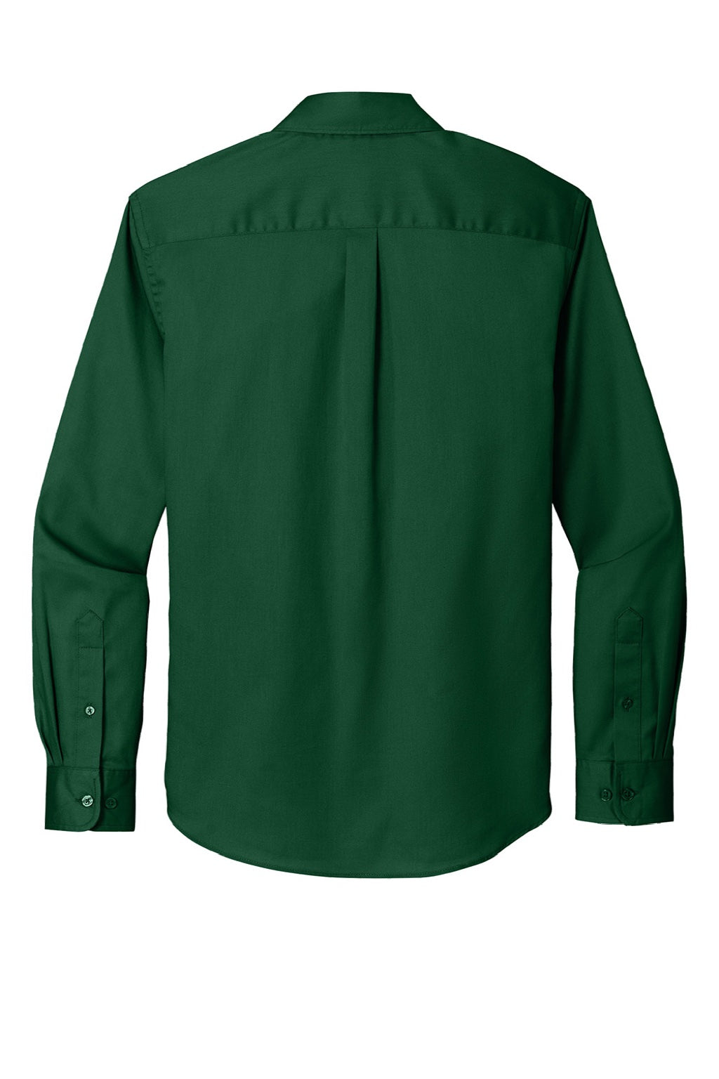 Port Authority W808 Mens SuperPro Wrinkle Resistant React Long Sleeve Button Down Shirt w/ Pocket Dark Green Flat Back