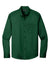 Port Authority W808 Mens SuperPro Wrinkle Resistant React Long Sleeve Button Down Shirt w/ Pocket Dark Green Flat Front