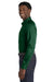 Port Authority W808 Mens SuperPro Wrinkle Resistant React Long Sleeve Button Down Shirt w/ Pocket Dark Green Model Side