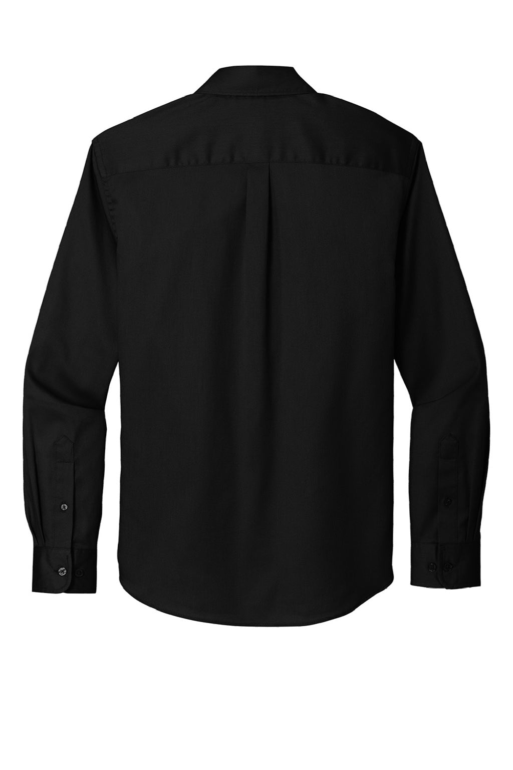Port Authority W808 Mens SuperPro Wrinkle Resistant React Long Sleeve Button Down Shirt w/ Pocket Deep Black Flat Back