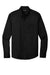 Port Authority W808 Mens SuperPro Wrinkle Resistant React Long Sleeve Button Down Shirt w/ Pocket Deep Black Flat Front