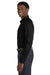 Port Authority W808 Mens SuperPro Wrinkle Resistant React Long Sleeve Button Down Shirt w/ Pocket Deep Black Model Side