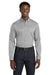 Port Authority W808 Mens SuperPro Wrinkle Resistant React Long Sleeve Button Down Shirt w/ Pocket Gusty Grey Model Front