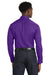 Port Authority W808 Mens SuperPro Wrinkle Resistant React Long Sleeve Button Down Shirt w/ Pocket Purple Model Back