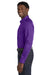 Port Authority W808 Mens SuperPro Wrinkle Resistant React Long Sleeve Button Down Shirt w/ Pocket Purple Model Side