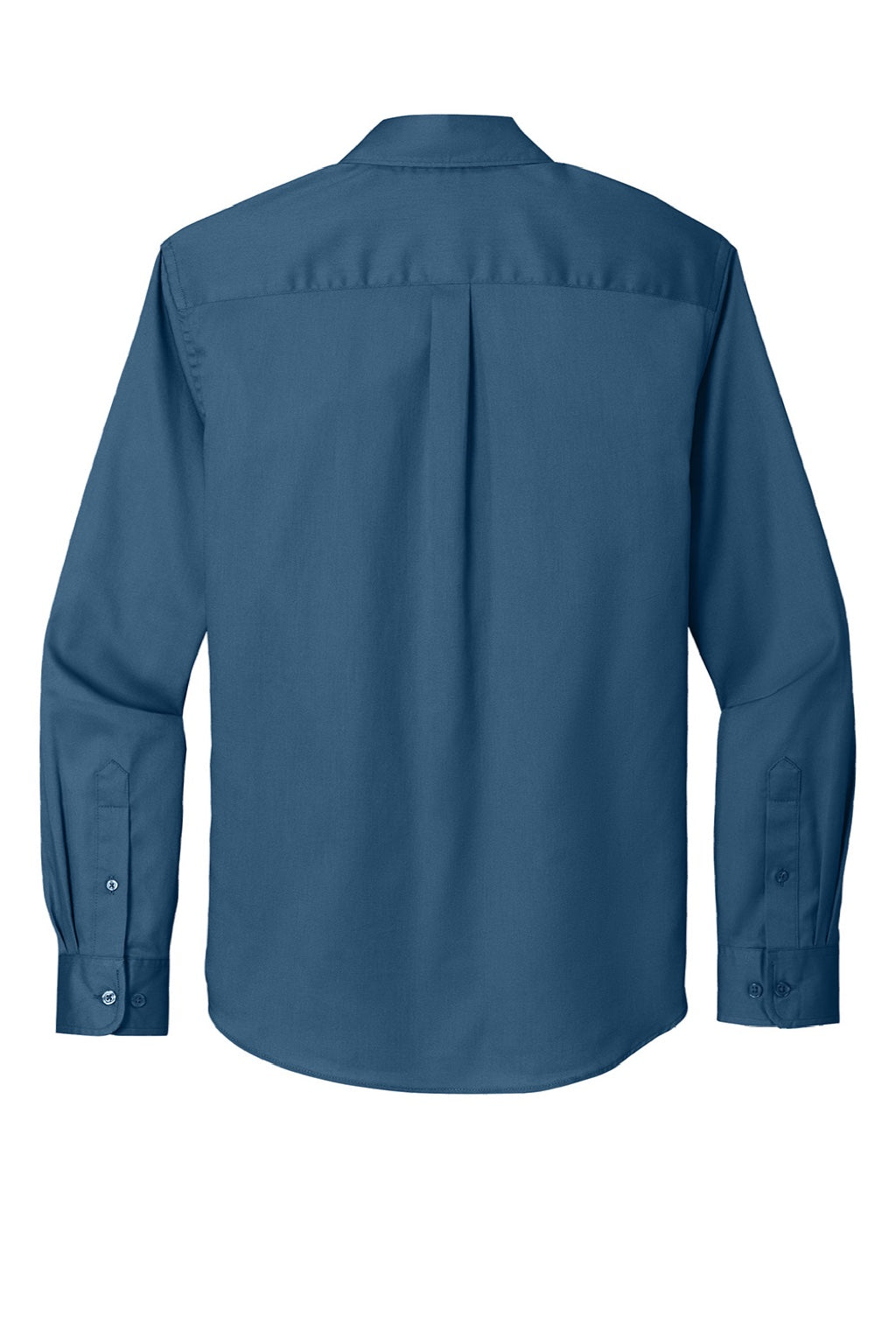 Port Authority W808 Mens SuperPro Wrinkle Resistant React Long Sleeve Button Down Shirt w/ Pocket Regatta Blue Flat Back