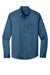 Port Authority W808 Mens SuperPro Wrinkle Resistant React Long Sleeve Button Down Shirt w/ Pocket Regatta Blue Flat Front