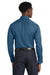 Port Authority W808 Mens SuperPro Wrinkle Resistant React Long Sleeve Button Down Shirt w/ Pocket Regatta Blue Model Back