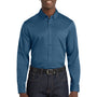 Port Authority Mens SuperPro Wrinkle Resistant React Long Sleeve Button Down Shirt w/ Pocket - Regatta Blue