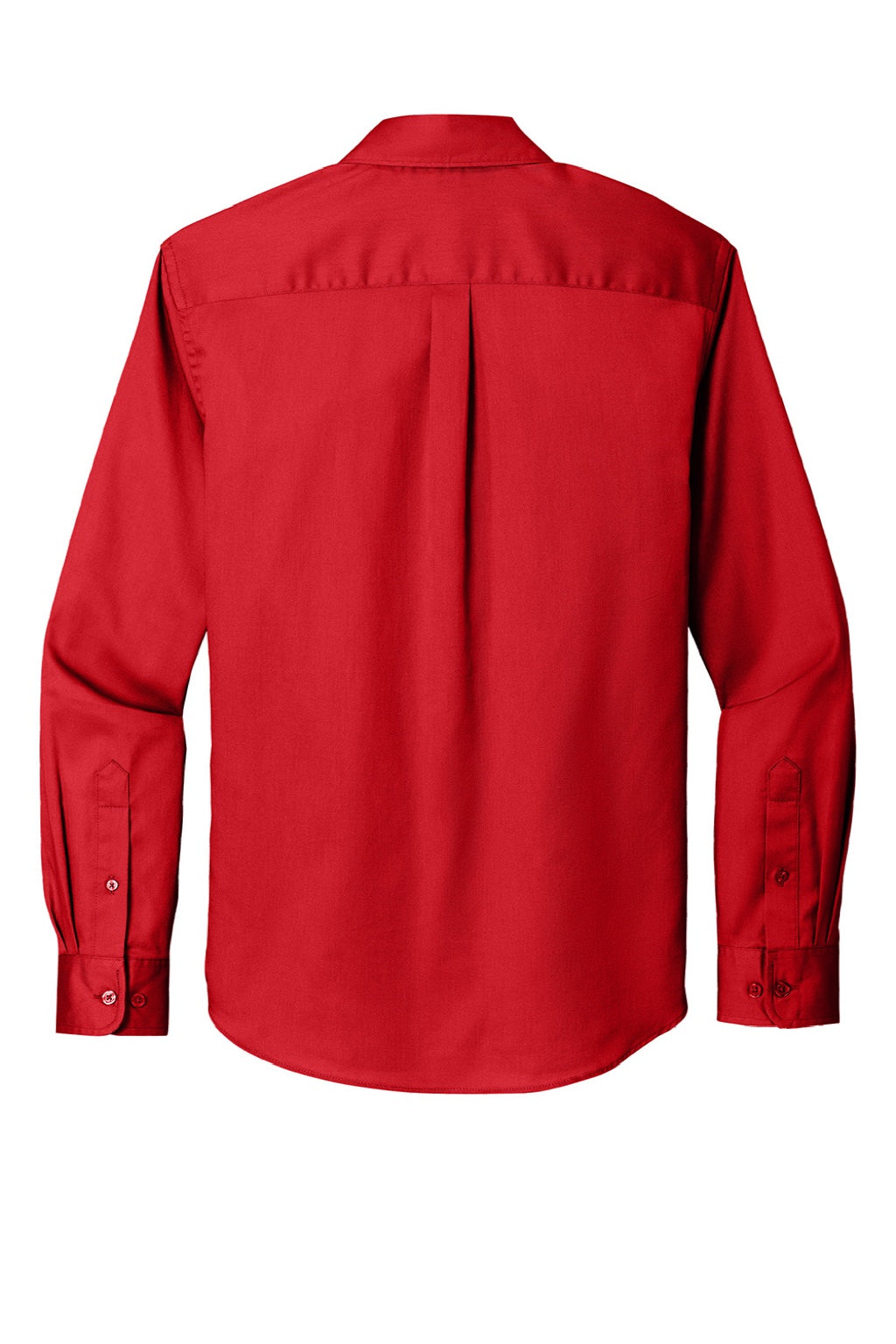 Port Authority W808 Mens SuperPro Wrinkle Resistant React Long Sleeve Button Down Shirt w/ Pocket Rich Red Flat Back