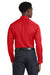 Port Authority W808 Mens SuperPro Wrinkle Resistant React Long Sleeve Button Down Shirt w/ Pocket Rich Red Model Back