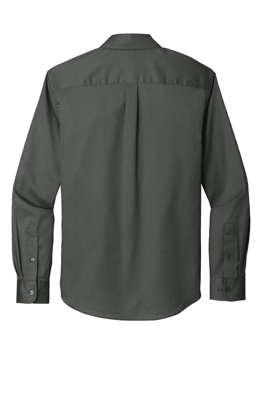 Port Authority W808 Mens SuperPro Wrinkle Resistant React Long Sleeve Button Down Shirt w/ Pocket Storm Grey Flat Back