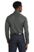 Port Authority W808 Mens SuperPro Wrinkle Resistant React Long Sleeve Button Down Shirt w/ Pocket Storm Grey Model Back