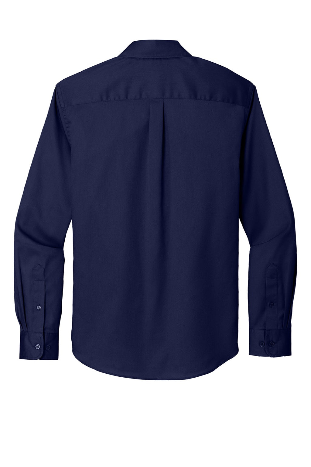 Port Authority W808 Mens SuperPro Wrinkle Resistant React Long Sleeve Button Down Shirt w/ Pocket True Navy Blue Flat Back