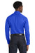 Port Authority W808 Mens SuperPro Wrinkle Resistant React Long Sleeve Button Down Shirt w/ Pocket True Royal Blue Model Back