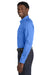 Port Authority W808 Mens SuperPro Wrinkle Resistant React Long Sleeve Button Down Shirt w/ Pocket Ultramarine Blue Model Side