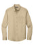 Port Authority W808 Mens SuperPro Wrinkle Resistant React Long Sleeve Button Down Shirt w/ Pocket Wheat Flat Front
