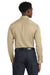 Port Authority W808 Mens SuperPro Wrinkle Resistant React Long Sleeve Button Down Shirt w/ Pocket Wheat Model Back