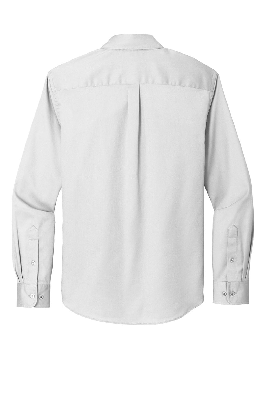 Port Authority W808 Mens SuperPro Wrinkle Resistant React Long Sleeve Button Down Shirt w/ Pocket White Flat Back