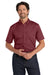 Port Authority W809 Mens SuperPro Wrinkle Resistant React Short Sleeve Button Down Shirt w/ Pocket Burgundy Model Front