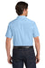 Port Authority W809 Mens SuperPro Wrinkle Resistant React Short Sleeve Button Down Shirt w/ Pocket Cloud Blue Model Back