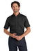 Port Authority W809 Mens SuperPro Wrinkle Resistant React Short Sleeve Button Down Shirt w/ Pocket Deep Black Model Front