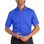 Port Authority Mens SuperPro Wrinkle Resistant React Short Sleeve Button Down Shirt w/ Pocket - True Royal Blue
