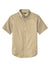 Port Authority W809 Mens SuperPro Wrinkle Resistant React Short Sleeve Button Down Shirt w/ Pocket Wheat Flat Front