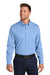 Port Authority W816 Mens Nailhead Easy Care Long Sleeve Button Down Shirt w/ Pocket Swiss Blue Model Front