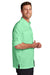 Port Authority W960 Mens Daybreak Moisture Wicking Long Sleeve Button Down Shirt w/ Double Pockets Bright Seafoam Green Model Side