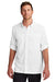 Port Authority W960 Mens Daybreak Moisture Wicking Long Sleeve Button Down Shirt w/ Double Pockets White Model Front