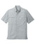 Port Authority W961 Mens Daybreak Moisture Wicking Short Sleeve Button Down Shirt w/ Double Pockets Silver Grey/Gusty Grey Crosshatch Plaid Flat Front