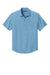 Port Authority W963 Mens UV Dockside Moisture Wicking Short Sleeve Button Down Shirt w/ Pocket Carolina Blue Flat Front