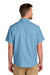 Port Authority W963 Mens UV Dockside Moisture Wicking Short Sleeve Button Down Shirt w/ Pocket Carolina Blue Model Back
