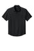 Port Authority W963 Mens UV Dockside Moisture Wicking Short Sleeve Button Down Shirt w/ Pocket Deep Black Flat Front