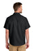 Port Authority W963 Mens UV Dockside Moisture Wicking Short Sleeve Button Down Shirt w/ Pocket Deep Black Model Back