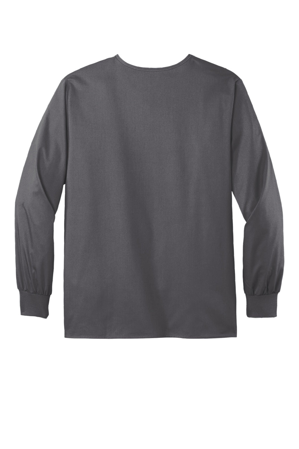 Wonderwink WW3080 Unisex WorkFlex Snap Front Scrub Jacket w/ Pockets Pewter Grey Flat Back