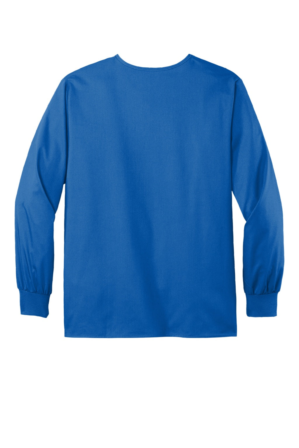 Wonderwink WW3080 Unisex WorkFlex Snap Front Scrub Jacket w/ Pockets Royal Blue Flat Back