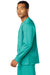 Wonderwink WW3080 Unisex WorkFlex Snap Front Scrub Jacket w/ Pockets Teal Blue Model Side