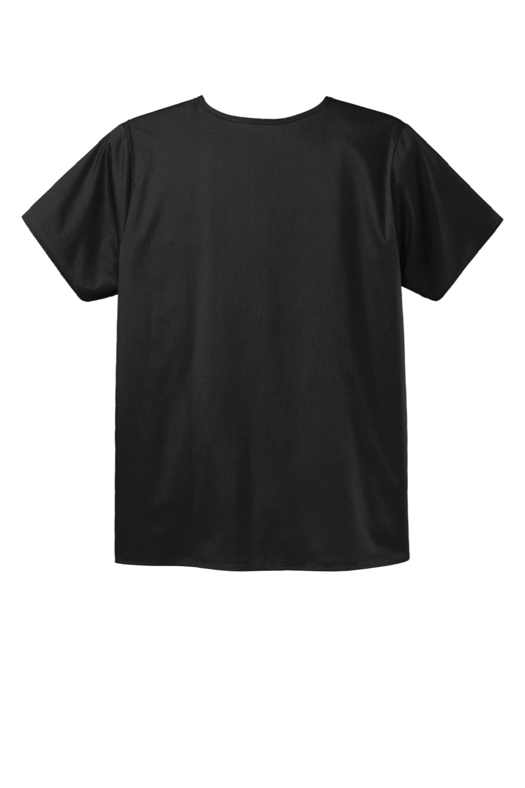 Wonderwink WW3160 Unisex WorkFlex Short Sleeve V-Neck Shirt w/ Pocket Black Flat Back