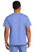 Wonderwink WW3160 Unisex WorkFlex Short Sleeve V-Neck Shirt w/ Pocket Ceil Blue Model Back