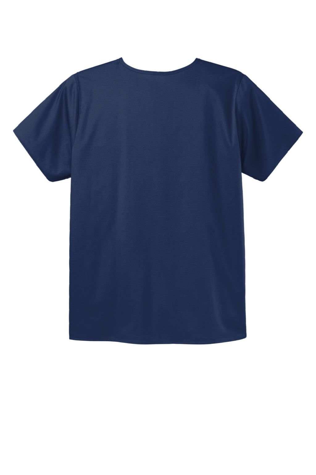 Wonderwink WW3160 Unisex WorkFlex Short Sleeve V-Neck Shirt w/ Pocket Navy Blue Flat Back