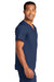 Wonderwink WW3160 Unisex WorkFlex Short Sleeve V-Neck Shirt w/ Pocket Navy Blue Model Side