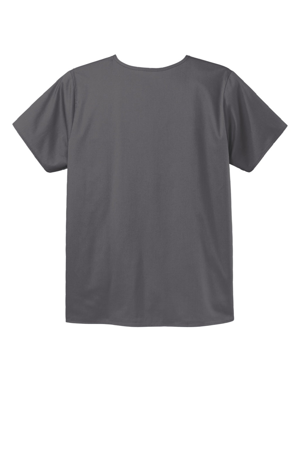 Wonderwink WW3160 Unisex WorkFlex Short Sleeve V-Neck Shirt w/ Pocket Pewter Grey Flat Back