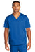 Wonderwink WW3160 Unisex WorkFlex Short Sleeve V-Neck Shirt w/ Pocket Royal Blue Model Front